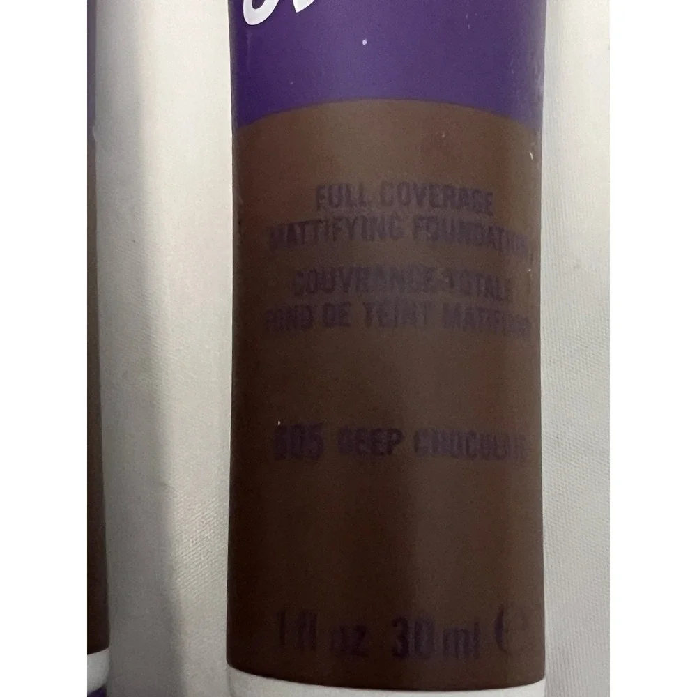 Rimmel London Foundation Stay Matte 605 Deep Chocolate‎ 1 Oz Full Coverage 2 Lot